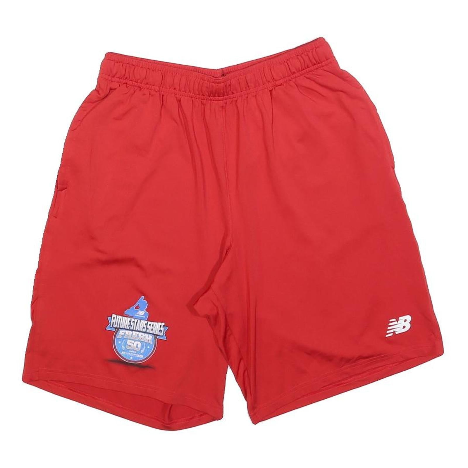 NEW BALANCE Mens Red Sports Shorts M W29 Future Stars Logo Polyester Casual Refurbished - N/A refurbished available on Cerqular