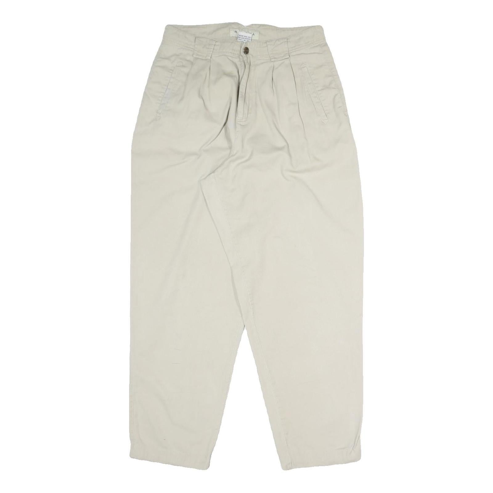MARONA Womens Cotton Blend Cream Regular Fit Trousers W30 L29 Classic Zip Refurbished - N/A refurbished available on Cerqular
