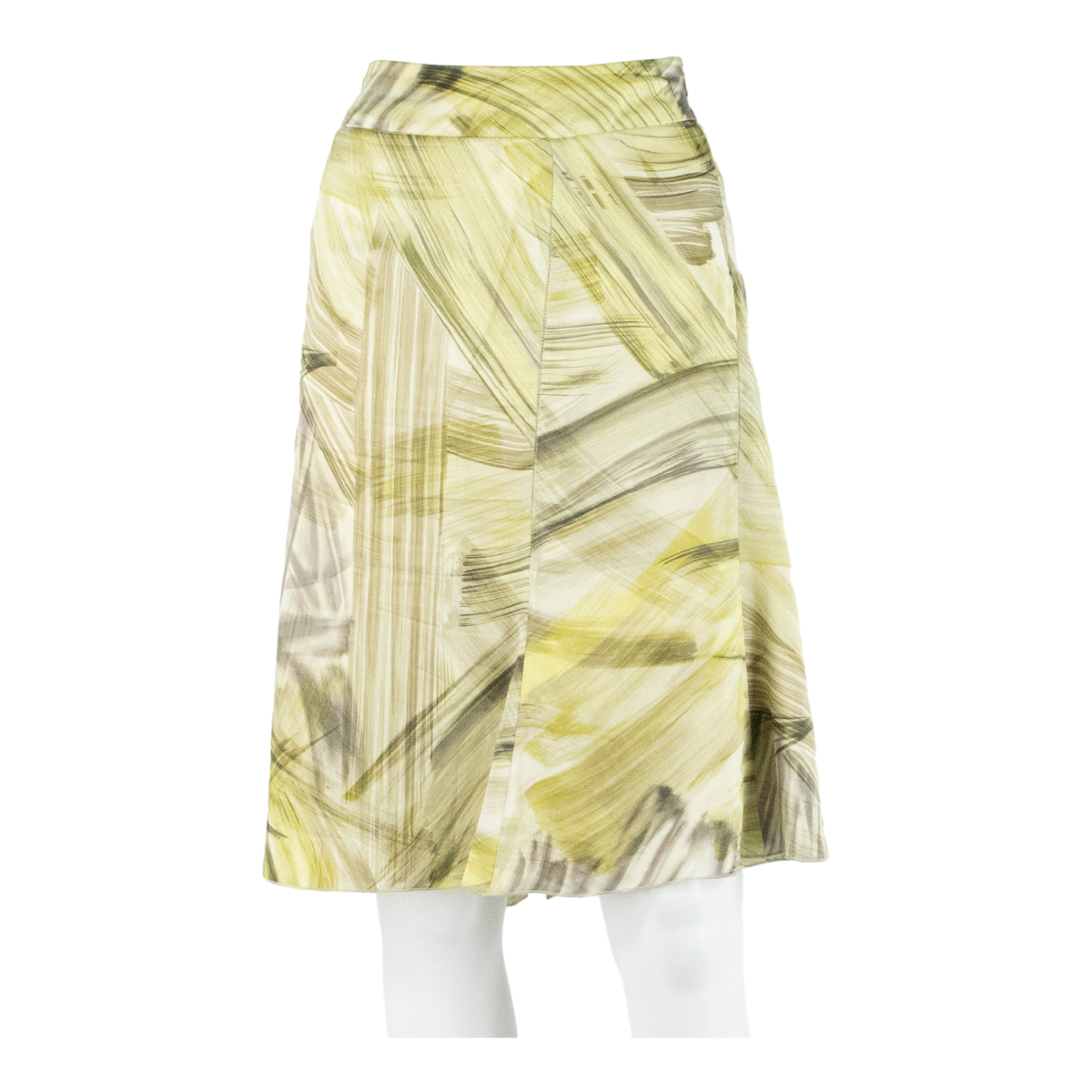 ARMANI COLLEZIONI Womens Flare Skirt Green Knee Length Silk Crazy Pattern S Refurbished - N/A refurbished available on Cerqular