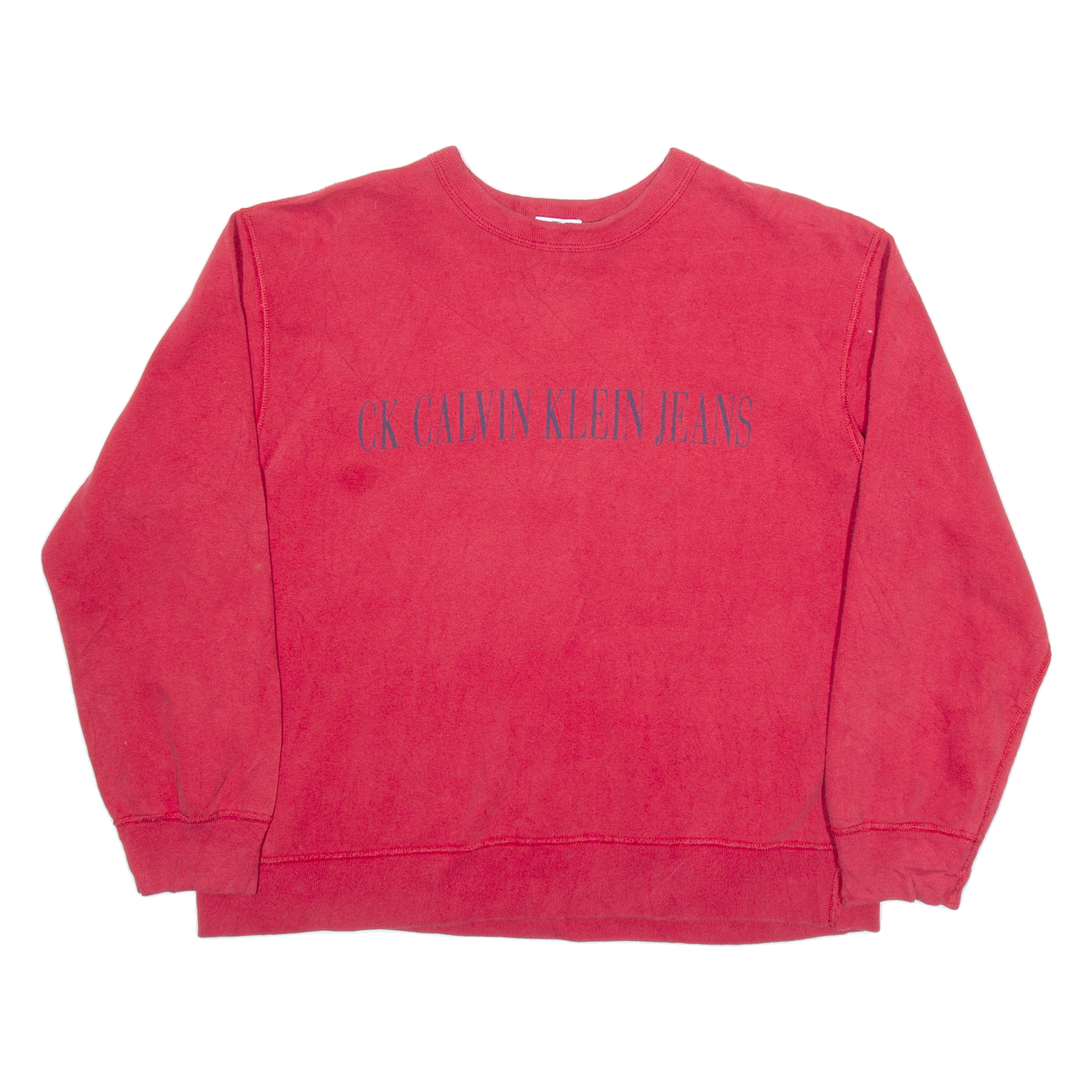 CALVIN KLEIN JEANS Mens Sweatshirt Red S Refurbished - N/A refurbished available on Cerqular