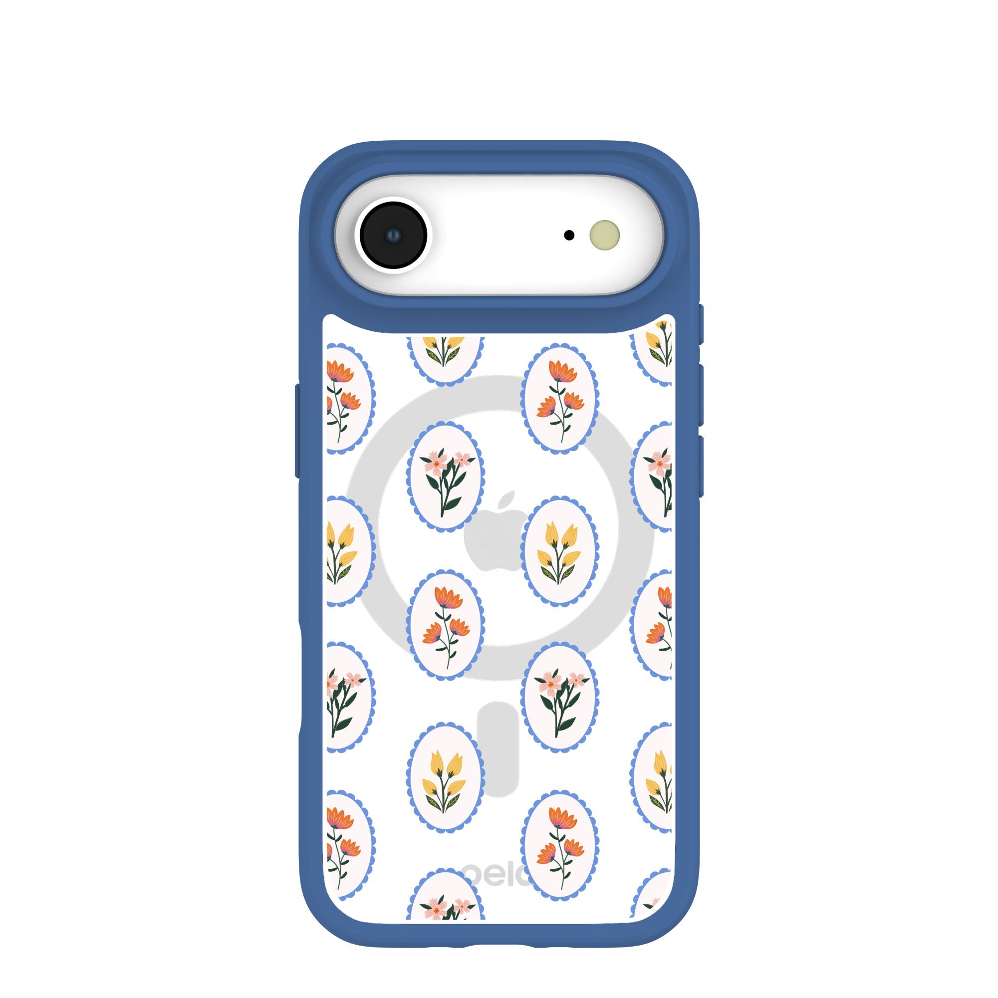 Clear Rosette Frame iPhone Air Case With True Blue Ridge (MagSafe included) Refurbished - Pela Case refurbished available on Cerqular