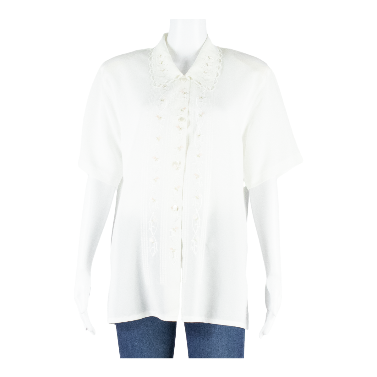 NOVEL WEAR Womens Printed Blouse White Floral M Refurbished - N/A refurbished available on Cerqular