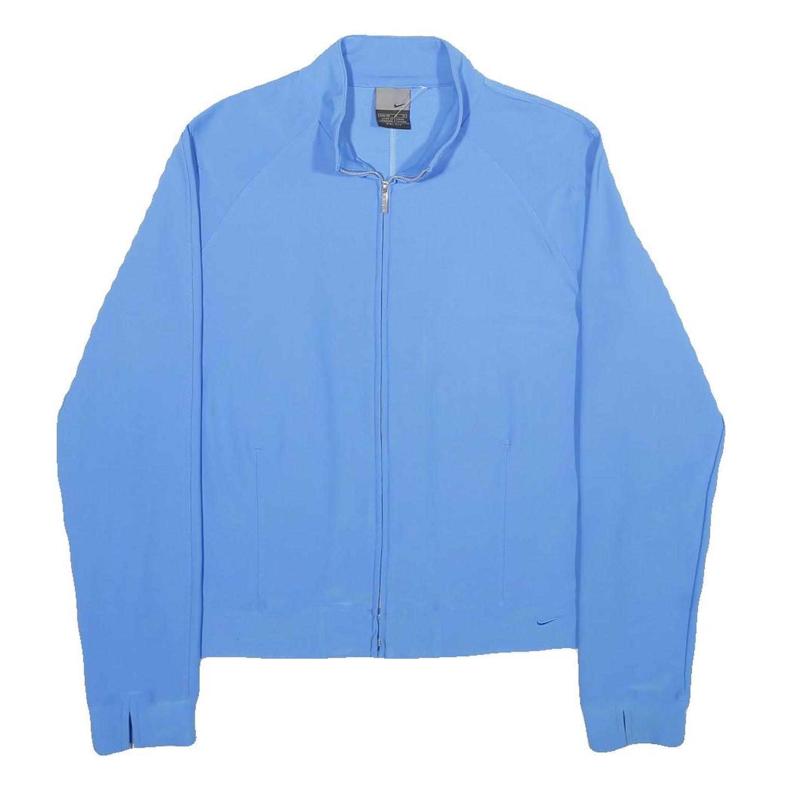 NIKE Womens Blue Zip Jacket M Polyester Blend Plain Stylish Sportswear Active Refurbished - N/A refurbished available on Cerqular