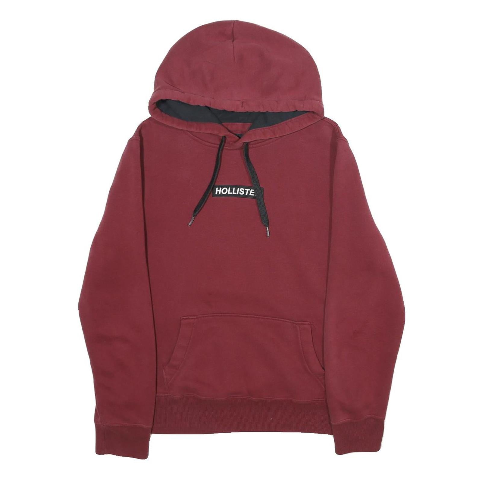 HOLLISTER Mens Maroon Hoodie S Cotton Blend Pullover Hooded Sweatshirt Refurbished - N/A refurbished available on Cerqular