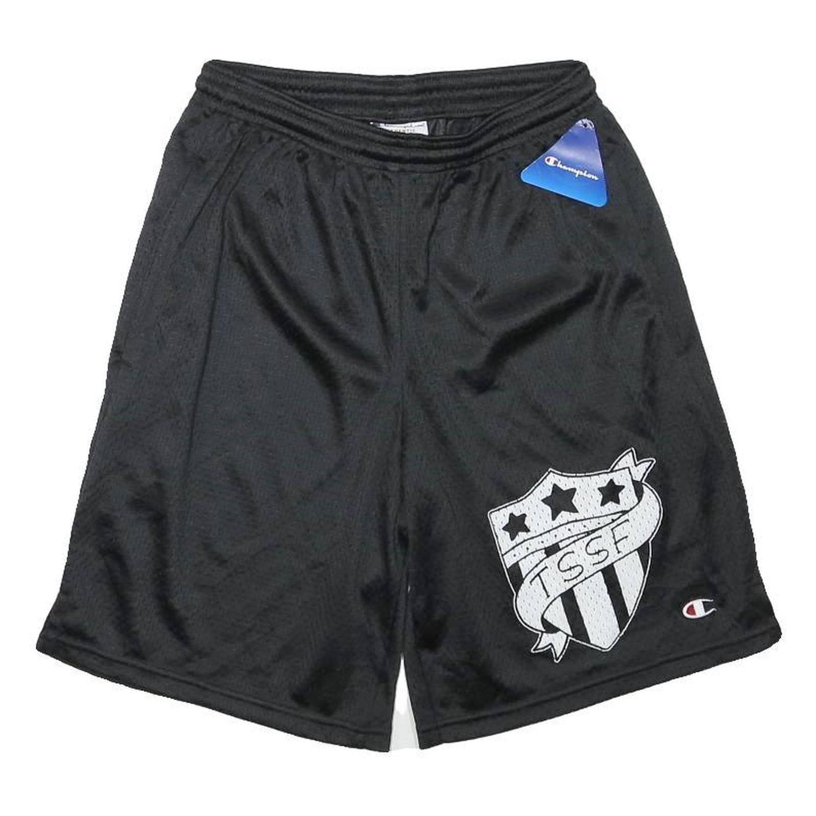 CHAMPION Mens Shorts Black S W24 Polyester Blend Mesh Casual Sports Logo Refurbished - N/A refurbished available on Cerqular