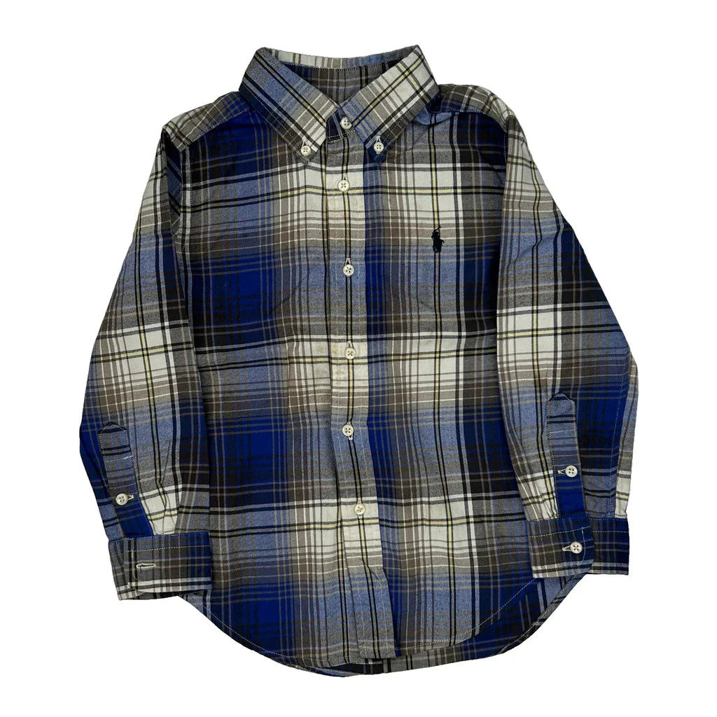 Age 4 Ralph Lauren Checked Shirt - 2XS Black Cotton Refurbished - Thrifted (note: this is a term often used to describe second- refurbished available on Cerqular