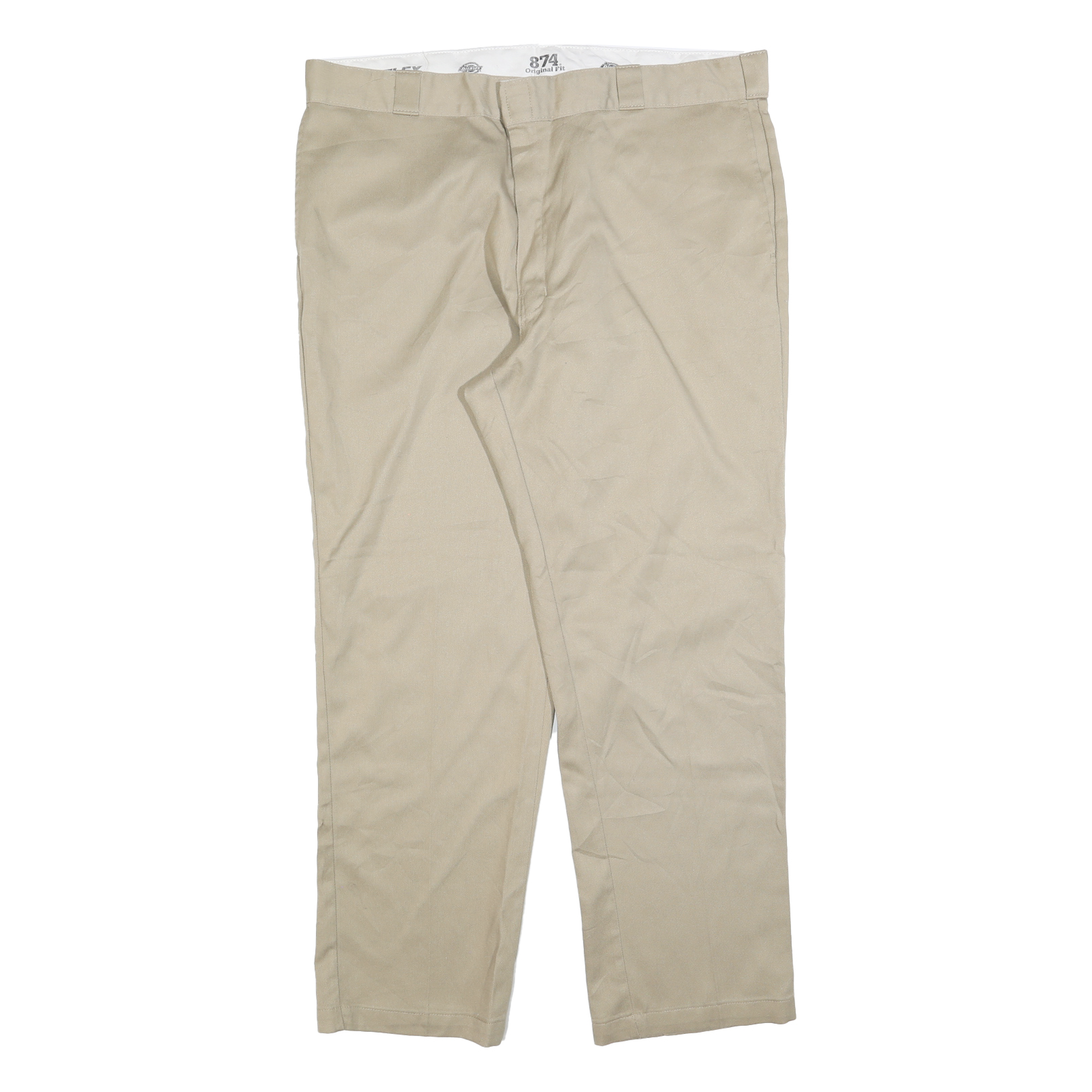 DICKIES Mens Cotton Blend Beige Regular Fit Straight Leg Trousers W42 L32 Refurbished - N/A refurbished available on Cerqular
