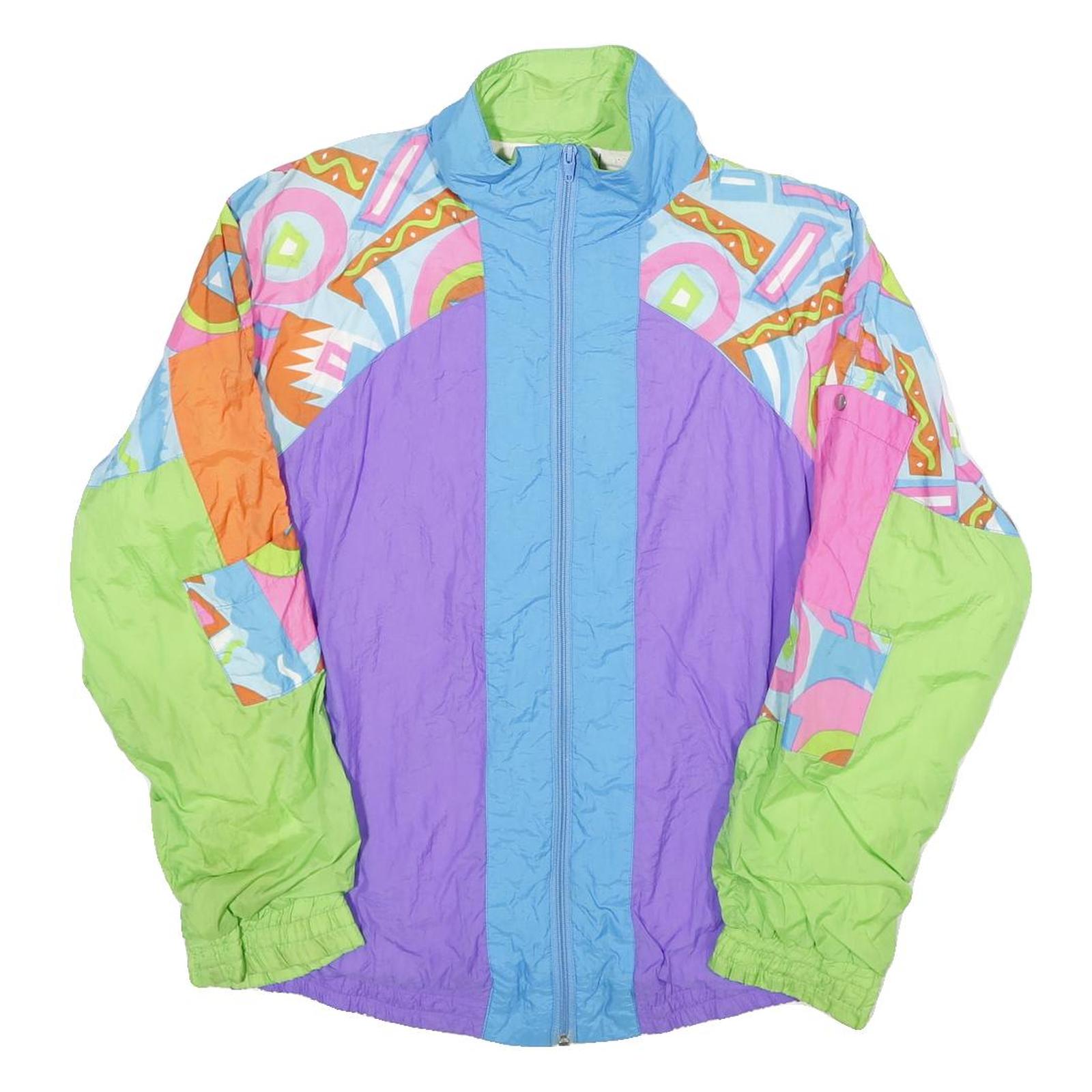 CHRISTINA SPORT Womens Blue & Purple Printed Nylon Jacket S Lightweight Zip Refurbished - N/A refurbished available on Cerqular