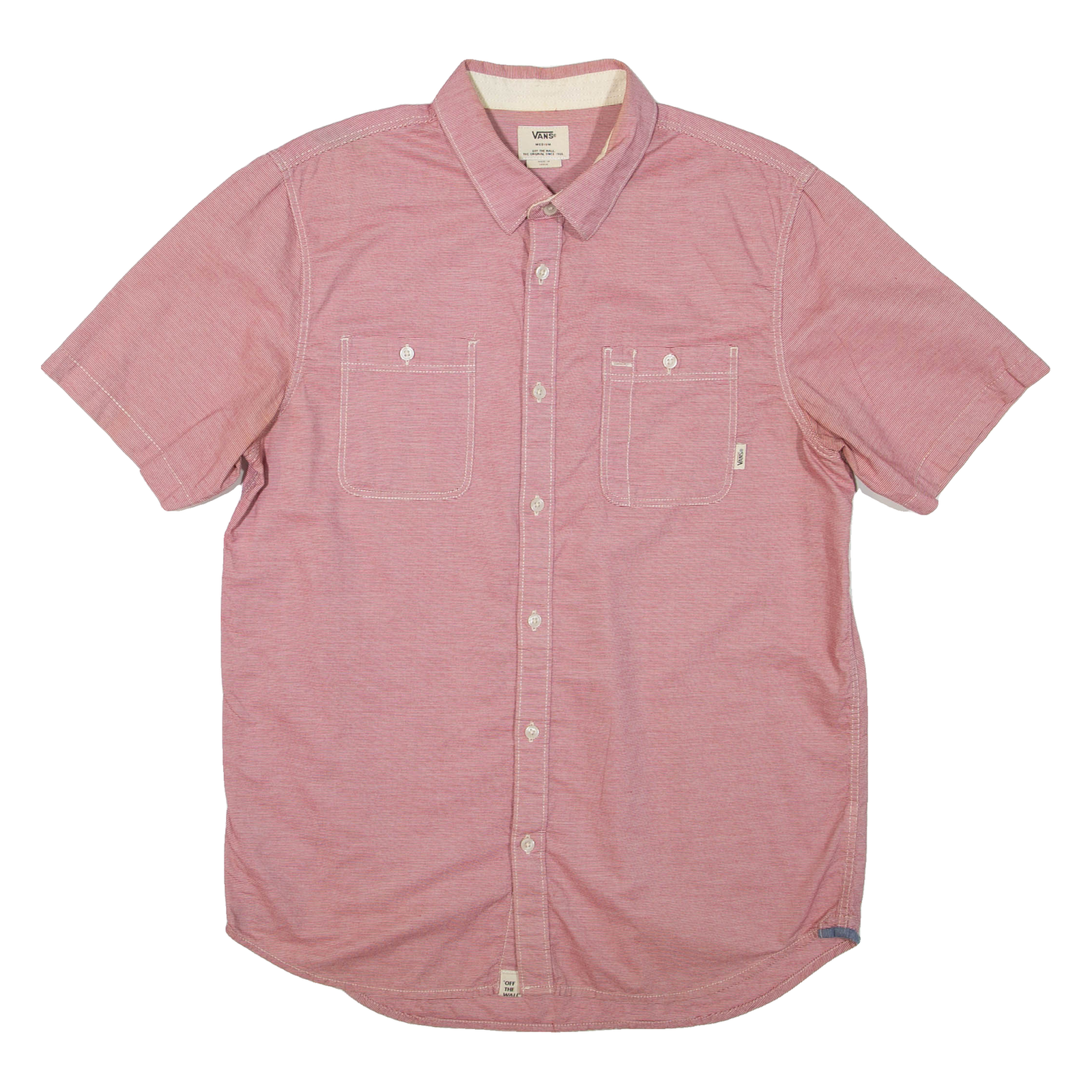 VANS Mens Shirt Red Striped M Refurbished - N/A refurbished available on Cerqular