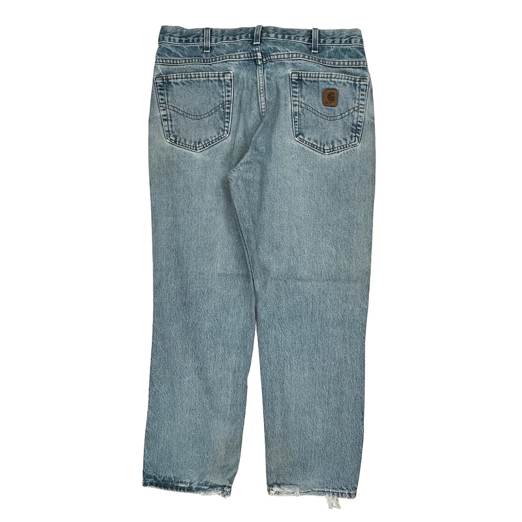Carhartt Jeans - 36W 30L Light Wash Cotton Refurbished - Thrifted (note: this is a term often used to describe second- refurbished available on Cerqular