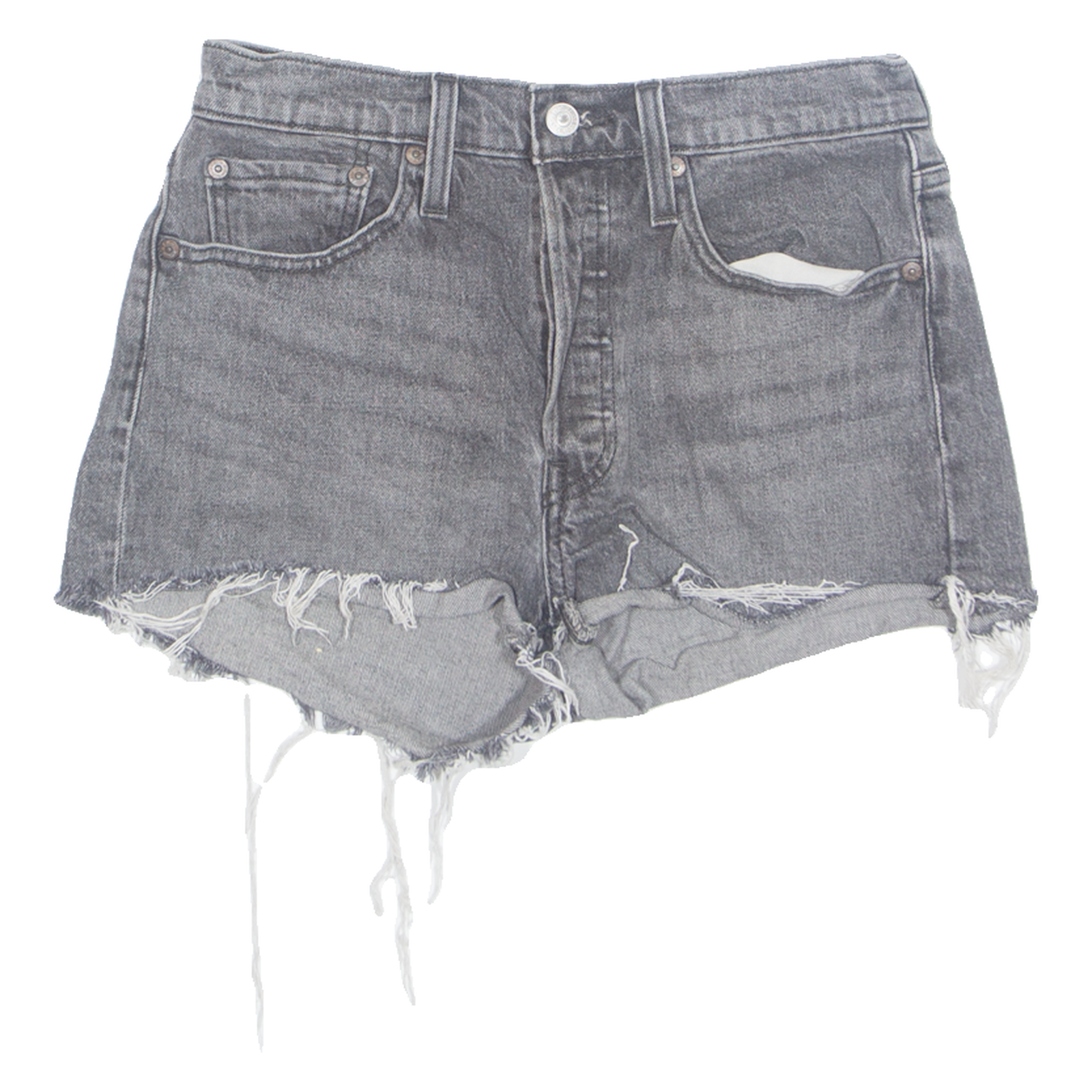 LEVI'S Cut Off 501 Womens Denim Shorts Black Relaxed S W27 Refurbished - N/A refurbished available on Cerqular