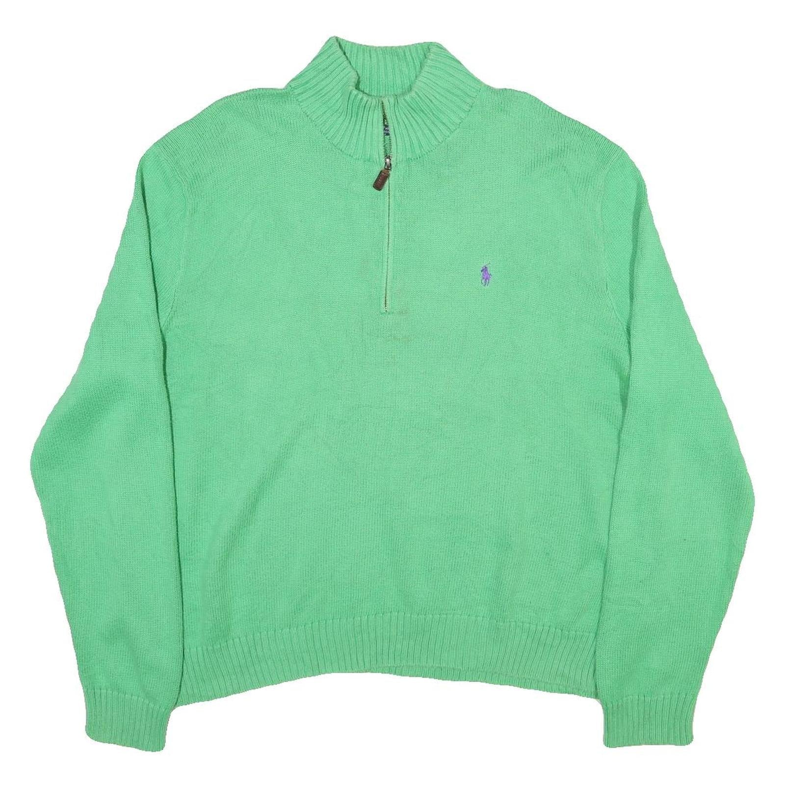 Buy POLO RALPH LAUREN Mens Green Cotton Blend Patterned Half Zip Jumper 2XL Rib Knit Refurbished - $76.69 POLO RALPH LAUREN Mens Green Cotton Blend Patterned Half Zip Jumper 2XL Rib Knit Refurbished - N/A refurbished available on Cerqular