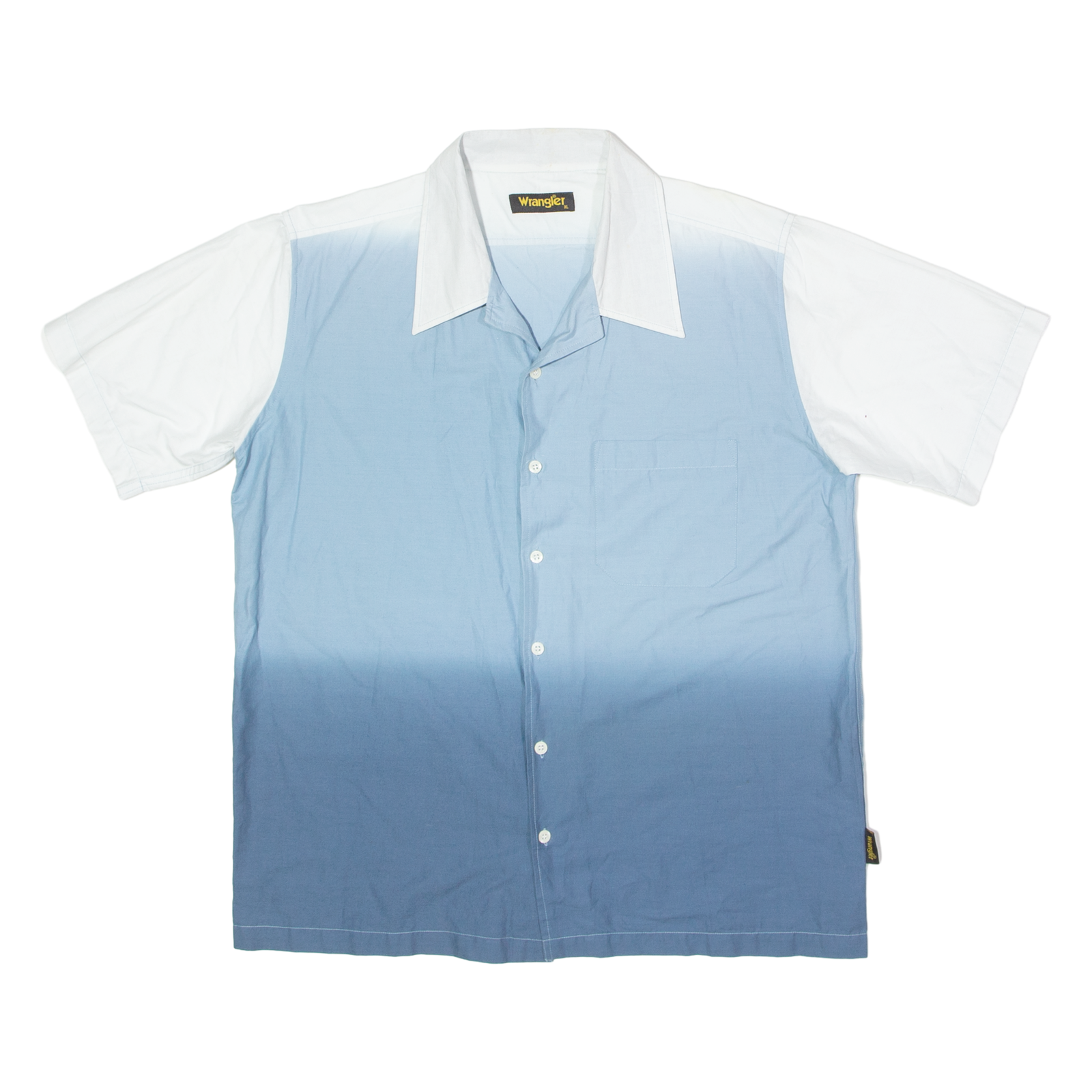 WRANGLER Mens Shirt Blue Colourblock XL Refurbished - N/A refurbished available on Cerqular