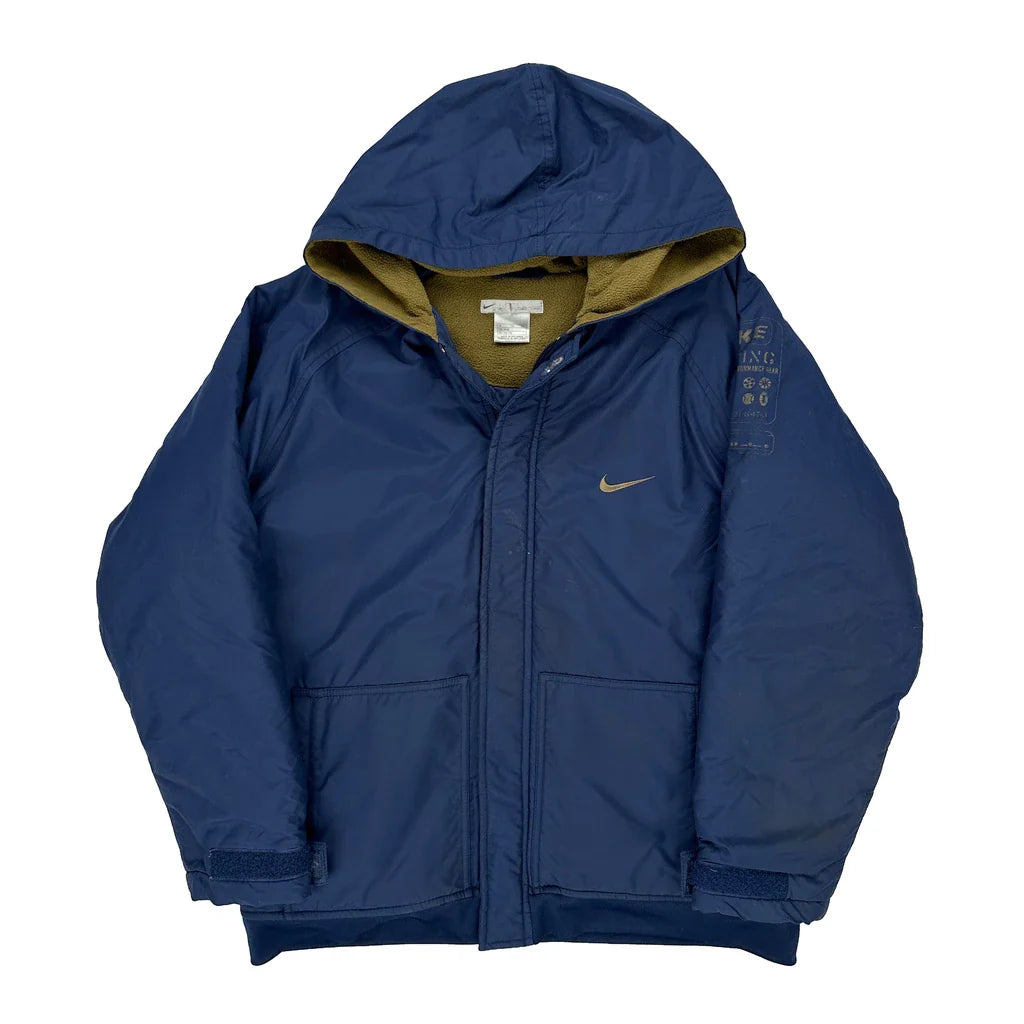Nike Jacket - XL Blue Polyester Refurbished - Thrifted (note: this is a term often used to describe second- refurbished available on Cerqular