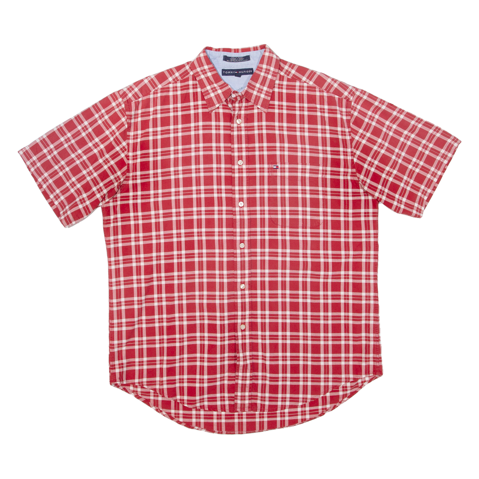 TOMMY HILFIGER Mens Shirt Red Check L Refurbished - N/A refurbished available on Cerqular