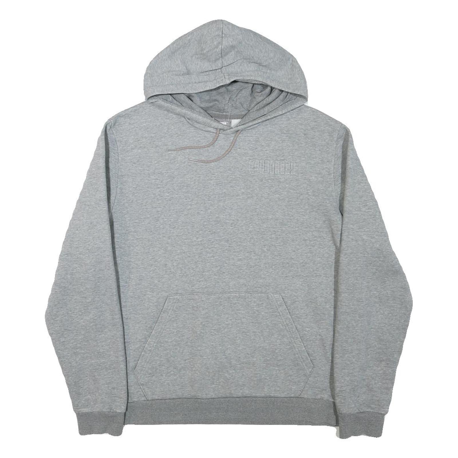 PUMA Mens Grey Hoodie L Cotton Blend Pullover Casual Sportswear Refurbished - N/A refurbished available on Cerqular