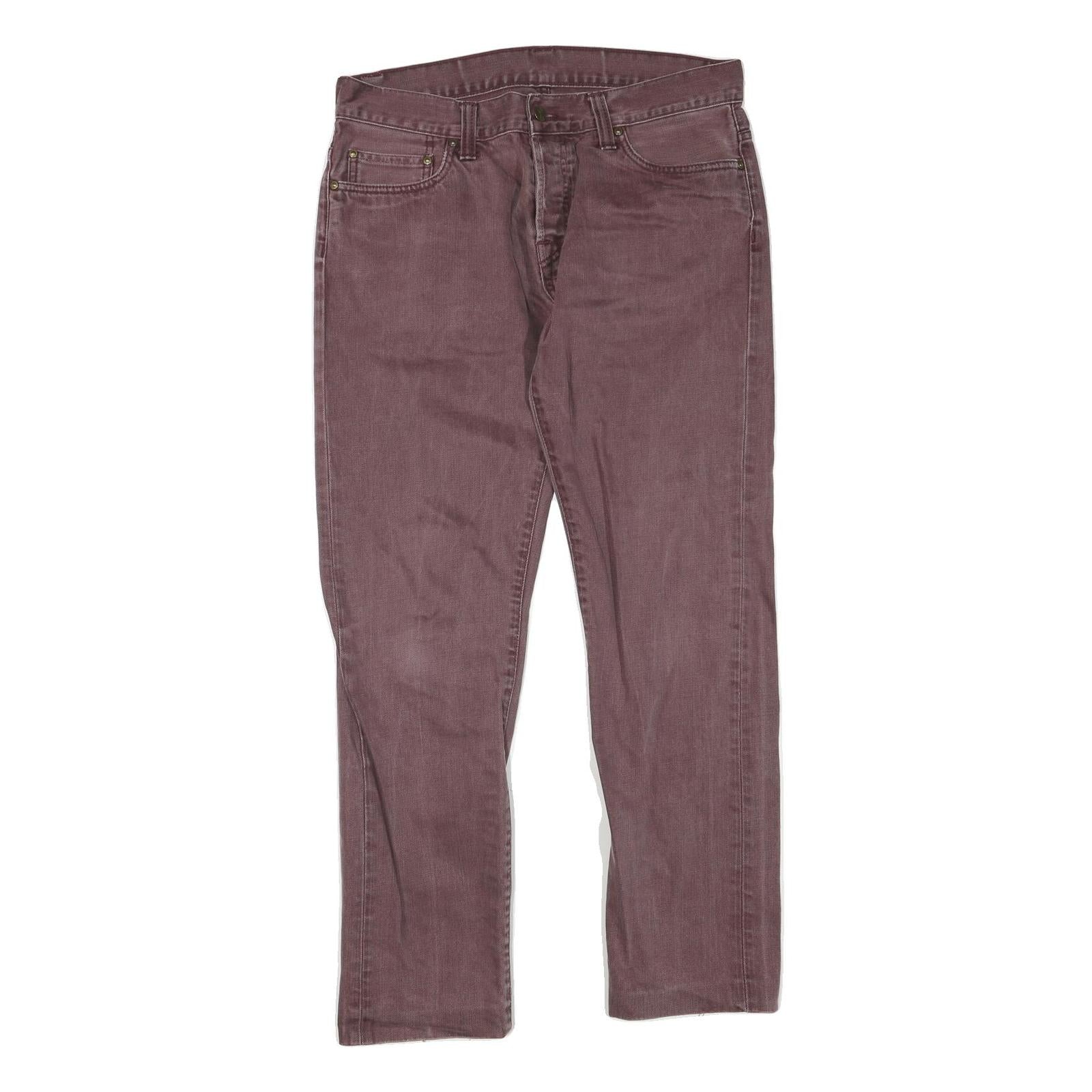 CARHARTT Womens Regular Fit Straight Leg Denim Burgundy W32 L30 Casual Cotton Refurbished - N/A refurbished available on Cerqular