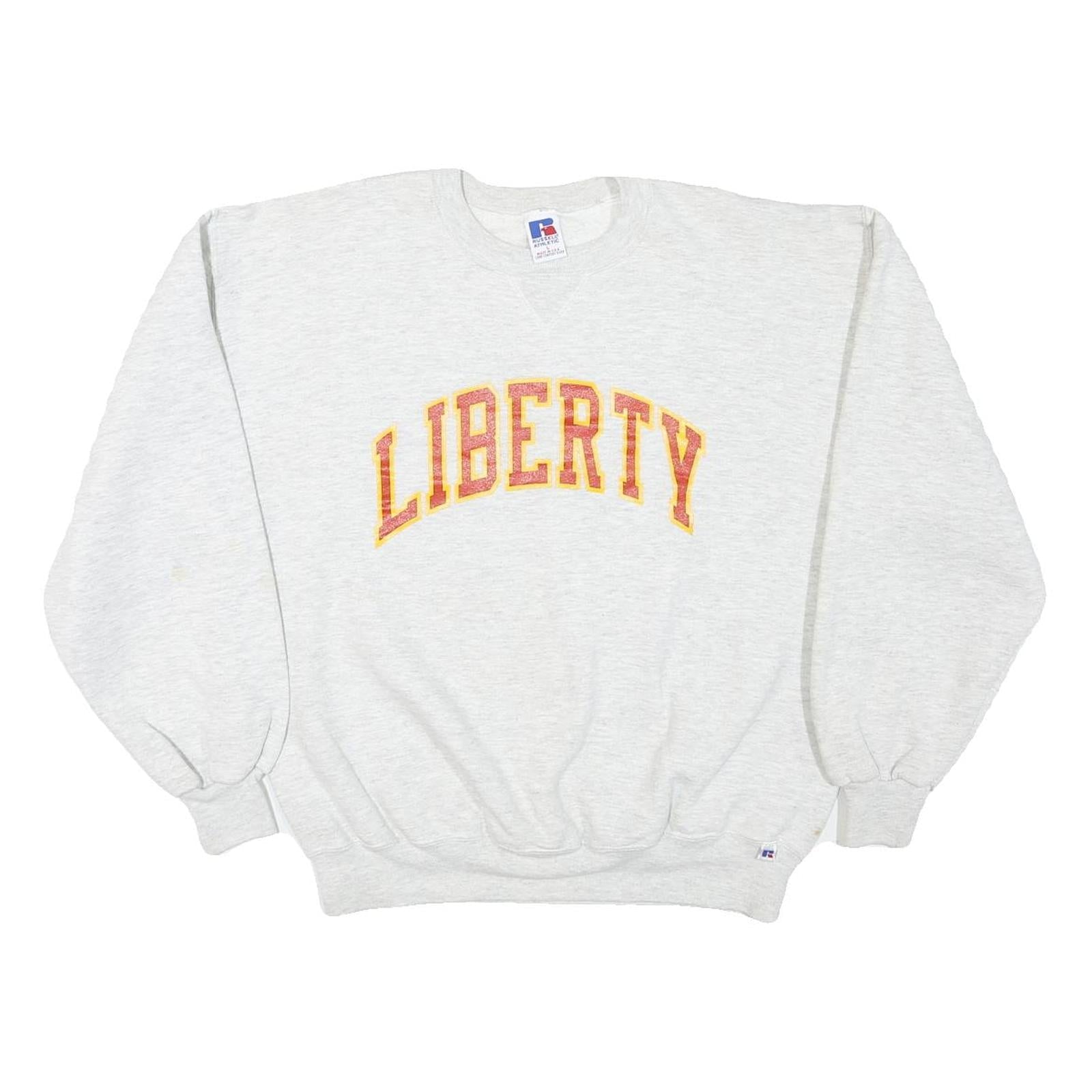 RUSSELL ATHLETIC Mens Grey Liberty Crew Neck L Cotton Blend Sweatshirt Refurbished - N/A refurbished available on Cerqular