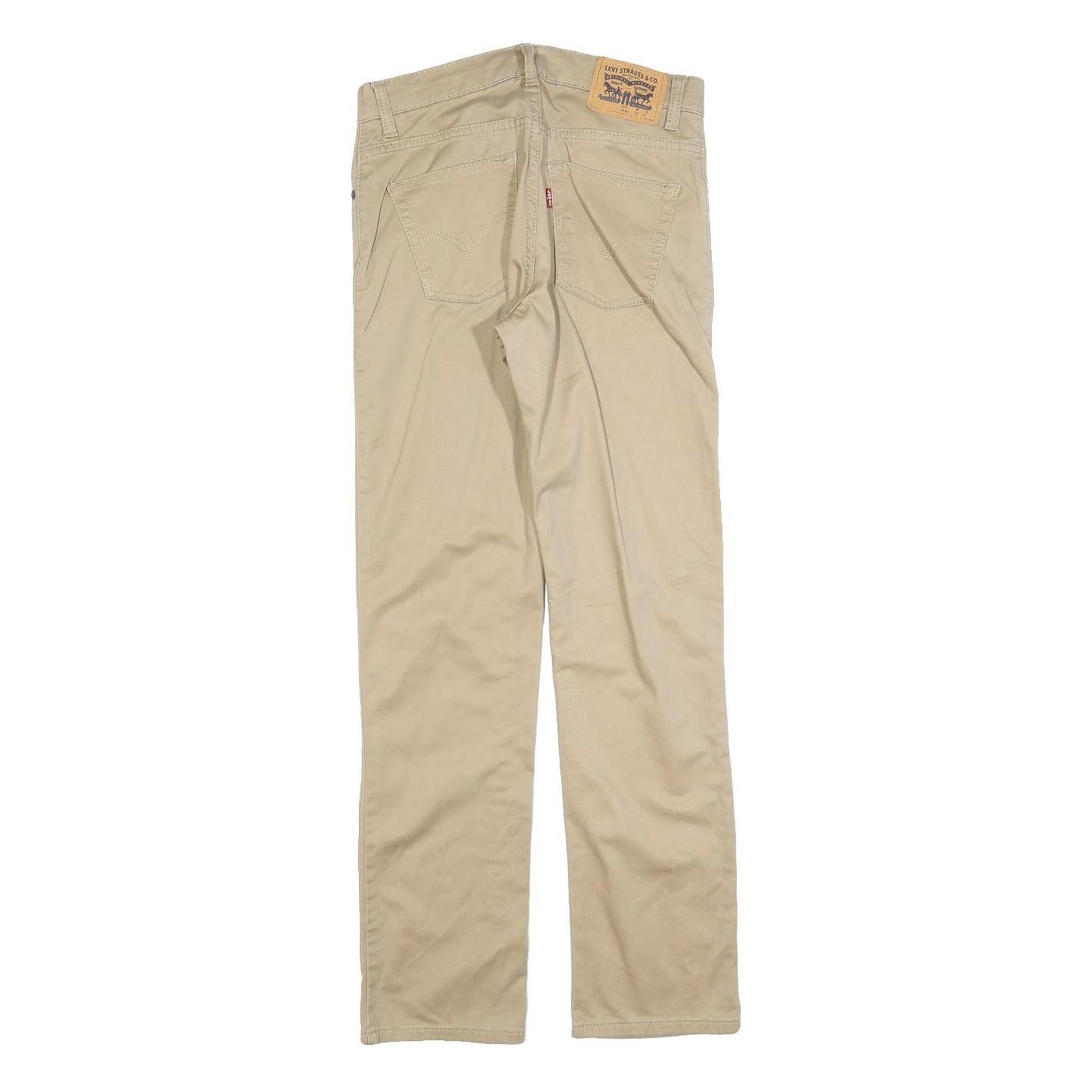 LEVI'S Boys Slim Beige Cotton Blend Slim Fit Zip Trousers W27 L27 Classic Style Refurbished - N/A refurbished available on Cerqular