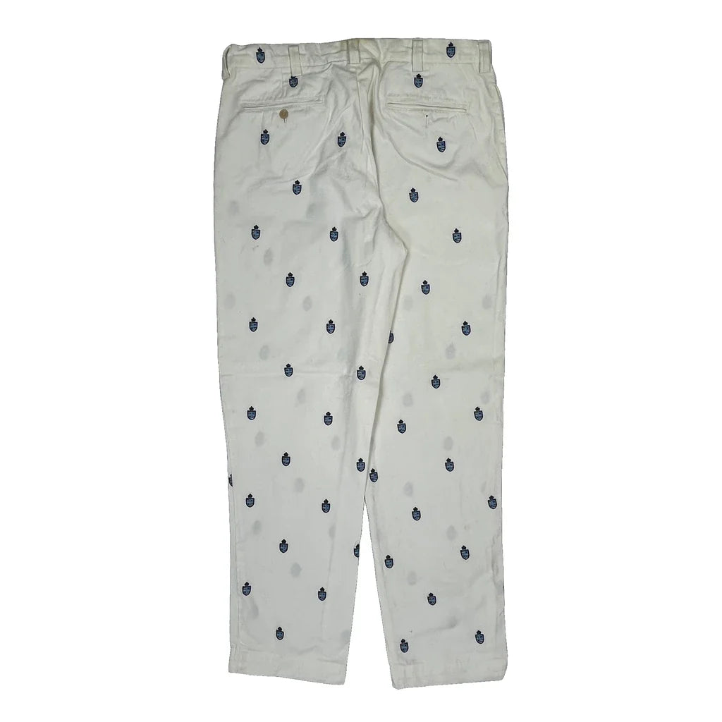 Polo By Ralph Lauren Chinos - 34W 27L White Cotton Refurbished - Thrifted (note: this is a term often used to describe second- refurbished available on Cerqular
