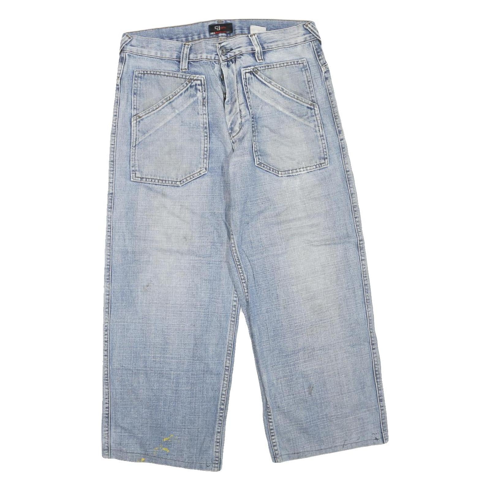 C JEANS Mens Light Blue Regular Fit Straight Cotton Blend Denim Jeans W34 L25 Refurbished - N/A refurbished available on Cerqular