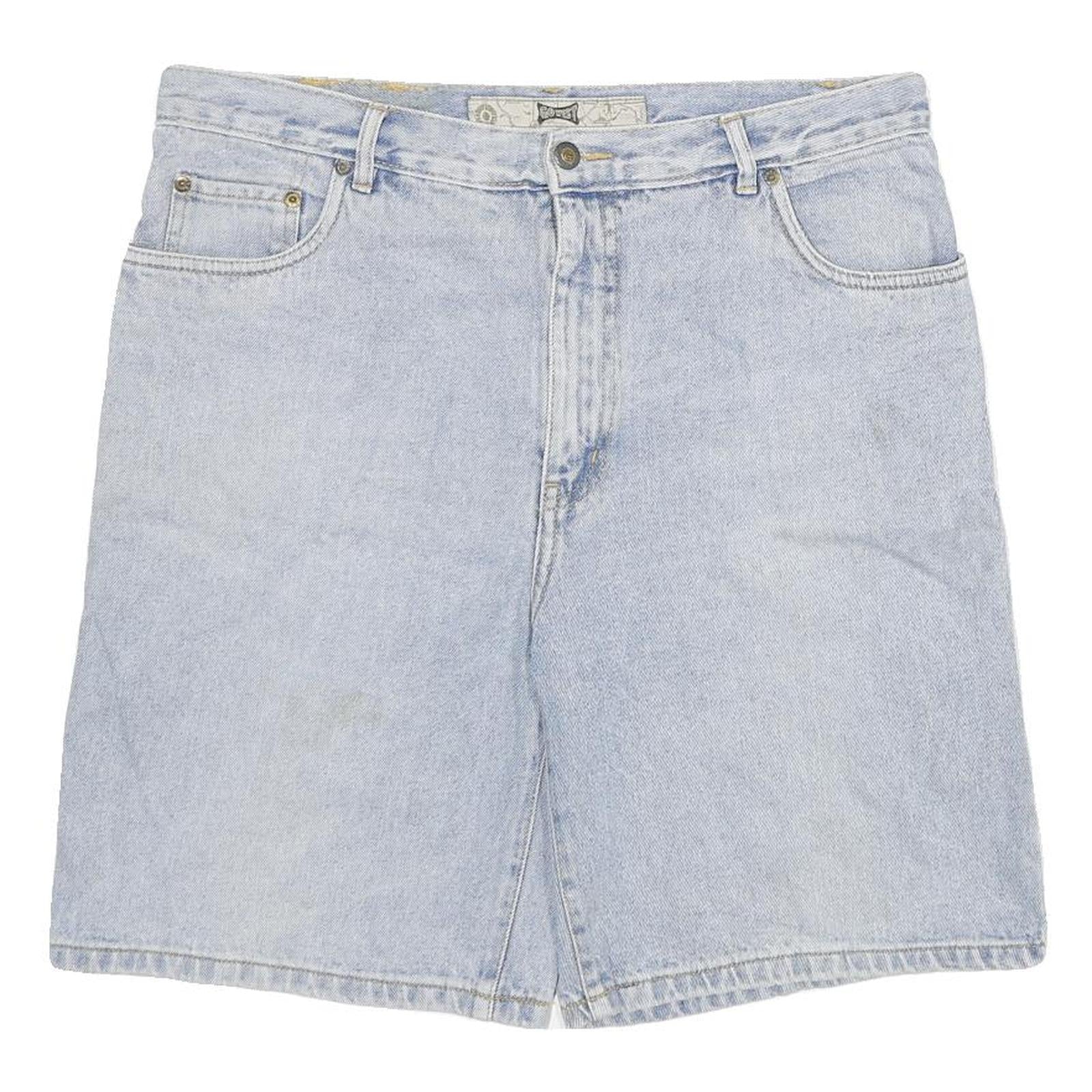 GO WEST Mens Shorts Blue Denim XL W33 Classic Fit Cotton Blend Casual Refurbished - N/A refurbished available on Cerqular