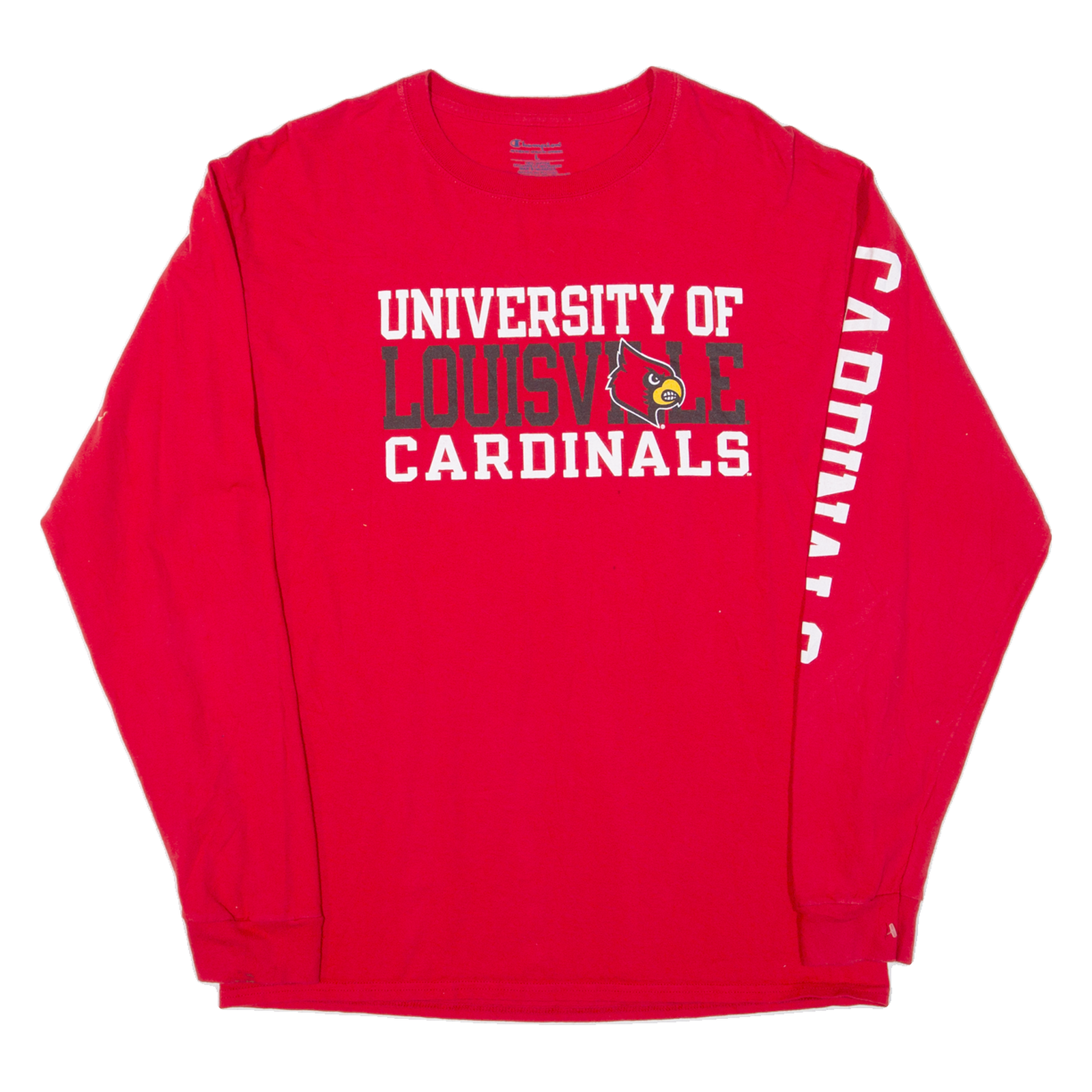 CHAMPION University Of Louisville Cardinals Mens T-Shirt Red Long Sleeve USA L Refurbished - N/A refurbished available on Cerqular