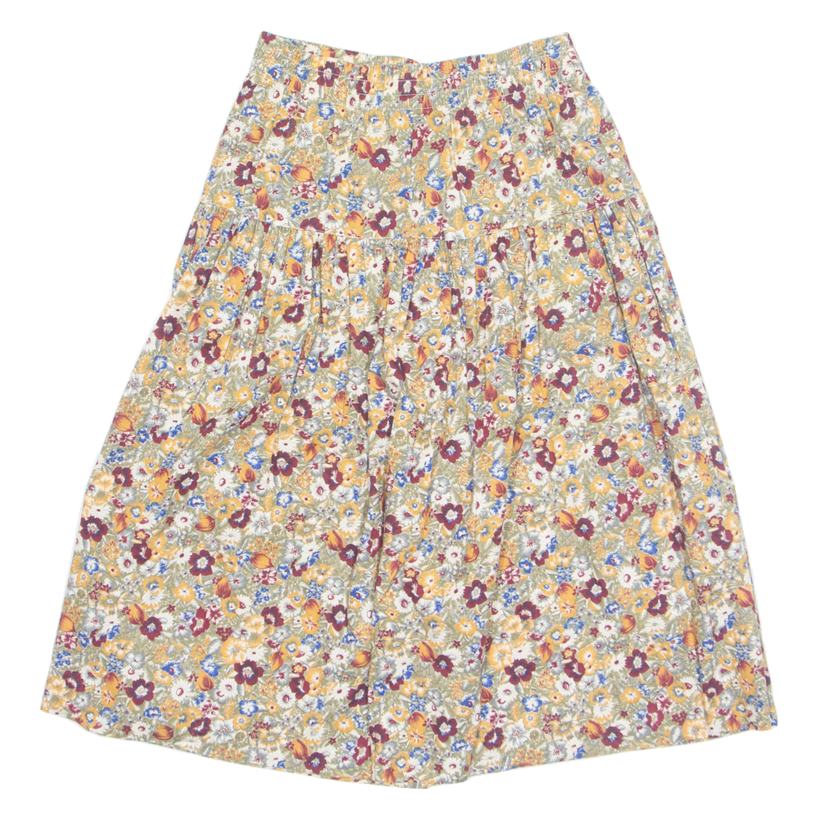 SAG HARBOUR Womens A-Line Skirt Beige Knee Length 90s Floral UK 8 Refurbished - N/A refurbished available on Cerqular