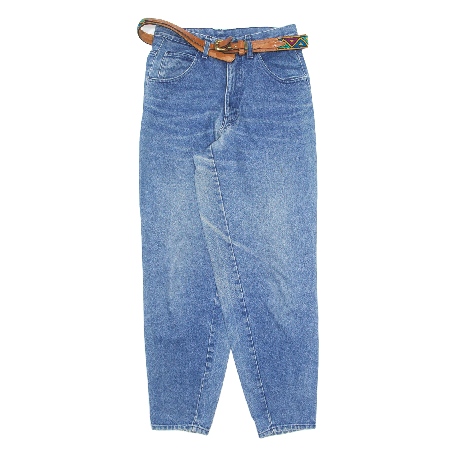 ARMANI JEANS Belted Mens Jeans Blue Tapered 90s Stone Wash W20 L32 Refurbished - N/A refurbished available on Cerqular