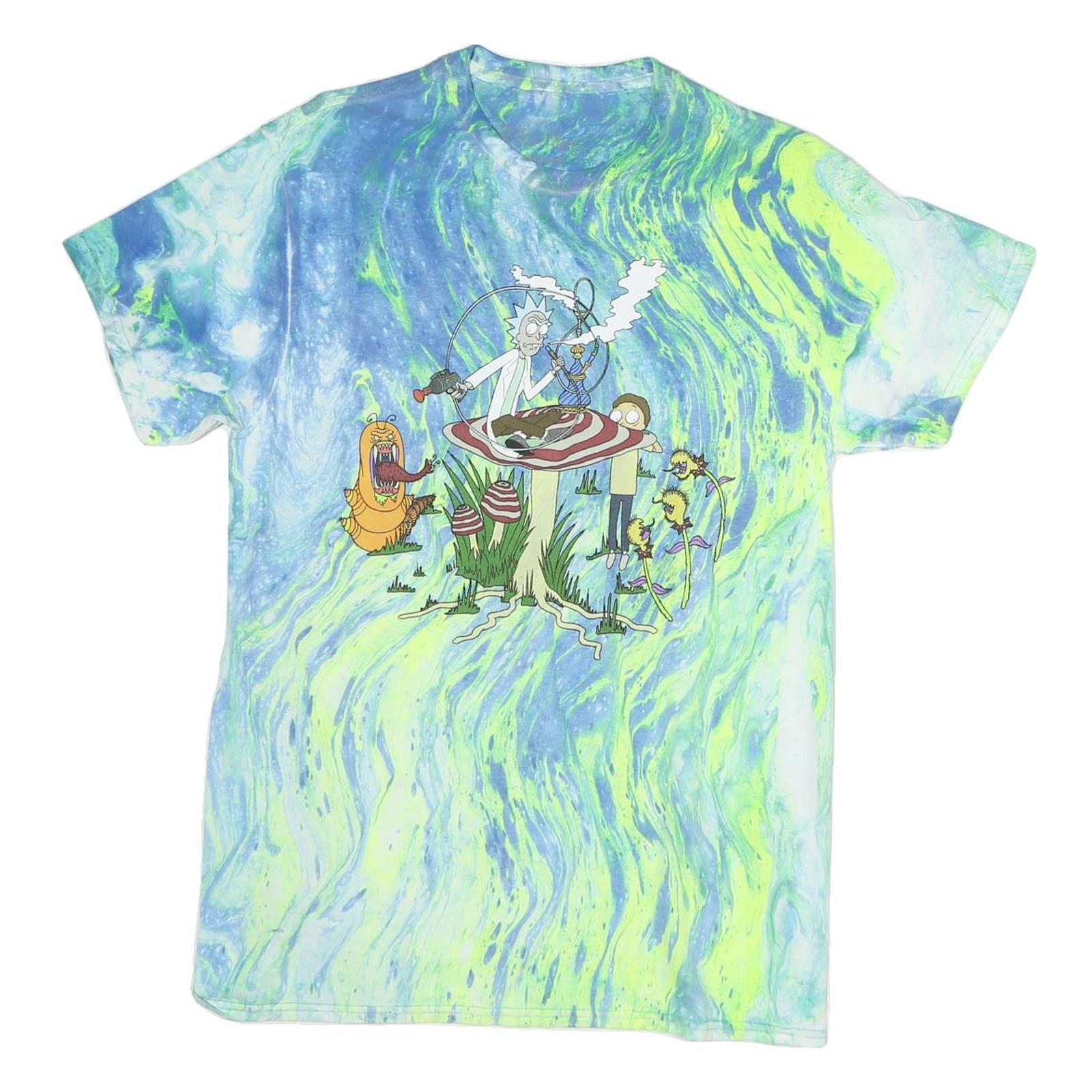 RICK & MORTY Mens Blue & Green Graphic T-Shirt M Short Sleeve Crew Neck Cartoon Refurbished - N/A refurbished available on Cerqular