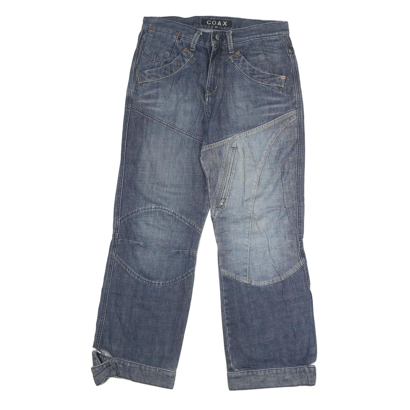 COAX Mens Jeans Blue Regular Straight Denim Medium W30 L29 Zip Comfort Style Refurbished - N/A refurbished available on Cerqular