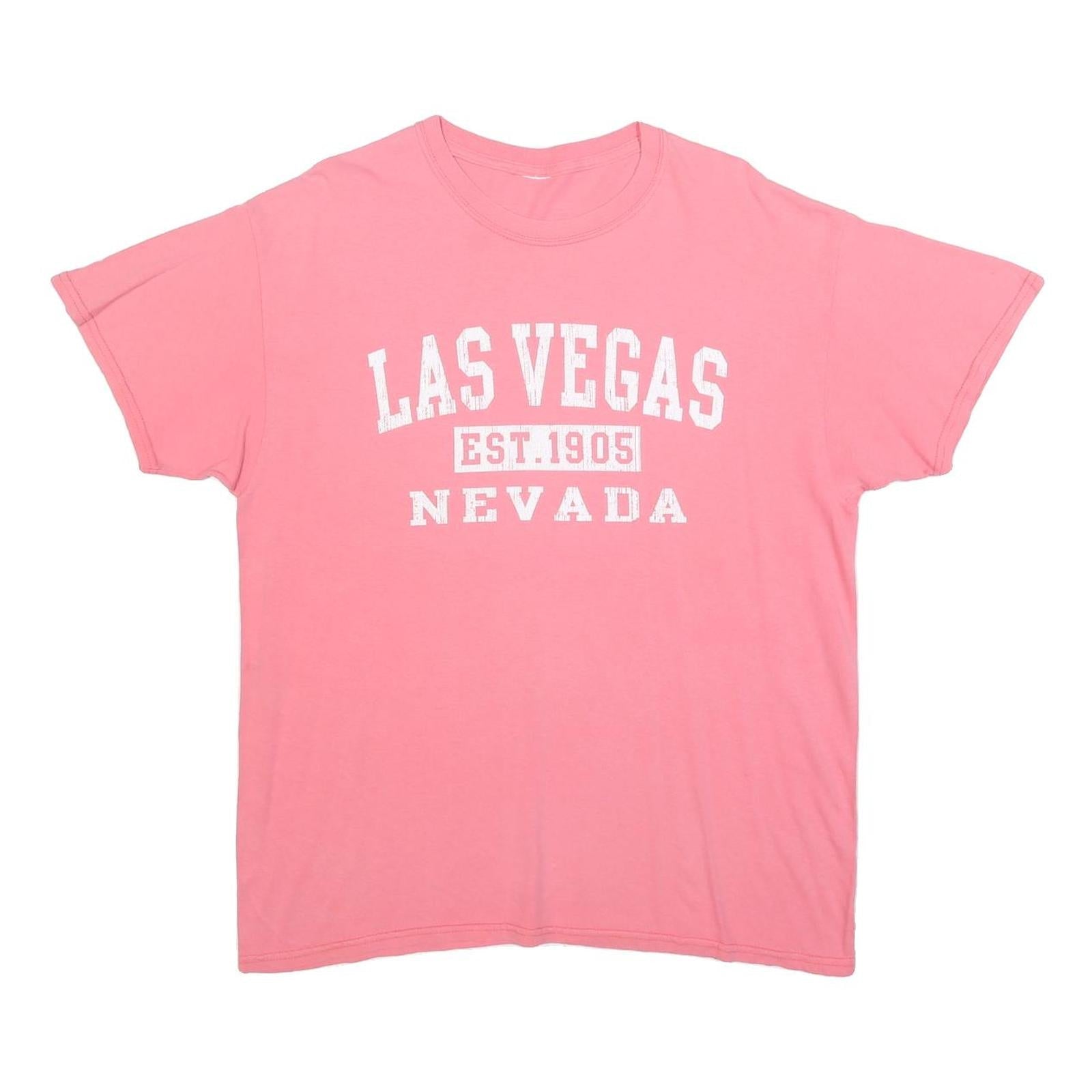 Womens Pink Las Vegas Est 1905 Nevada Graphic T-Shirt L Short Sleeve Crew Neck Refurbished - N/A refurbished available on Cerqular