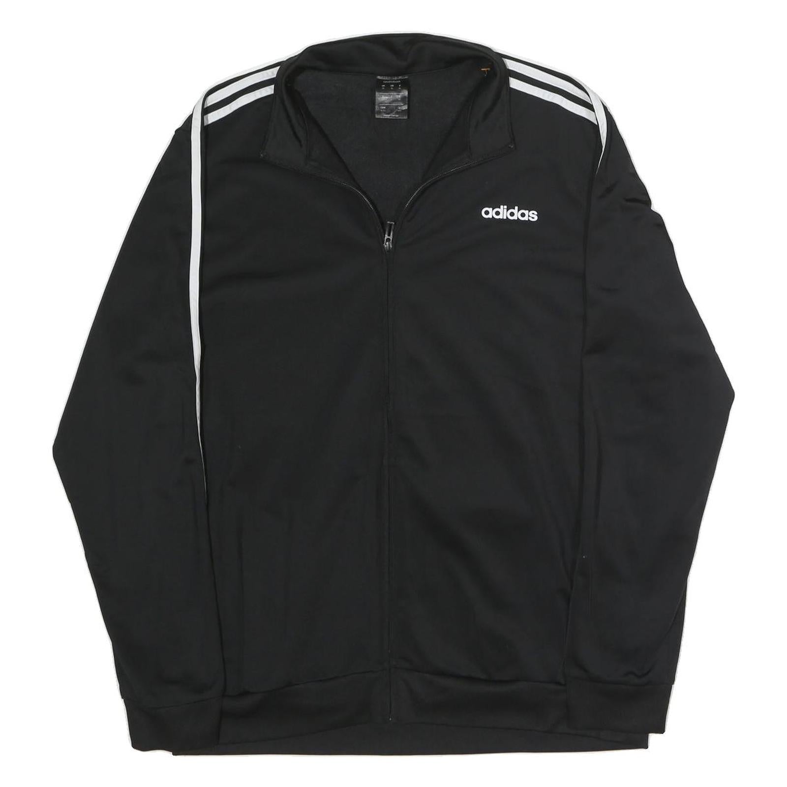 ADIDAS Mens Black White Classic Jacket XL Polyester Blend Zip Sportswear Refurbished - N/A refurbished available on Cerqular
