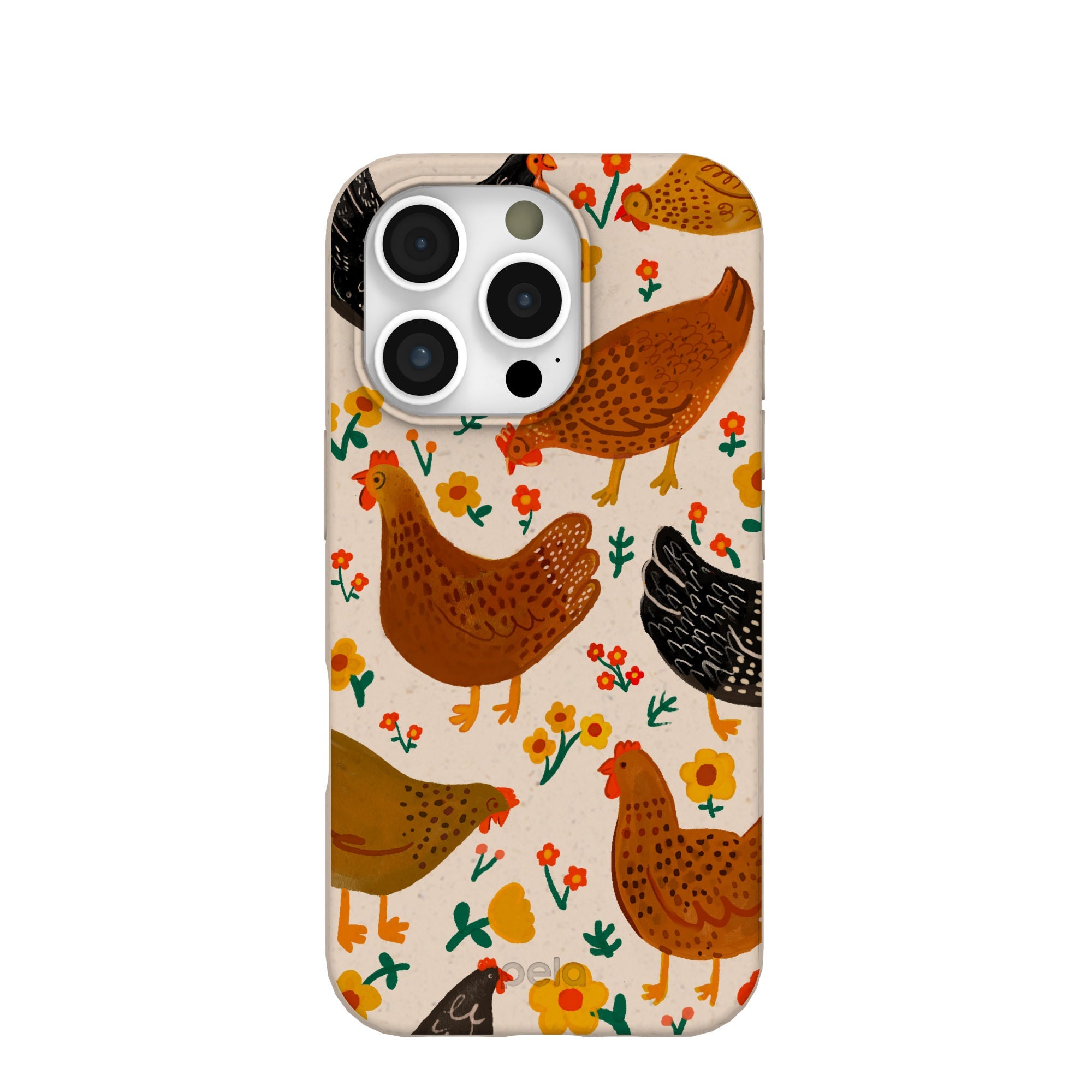 Seashell Chicken Garden iPhone 16 Pro Case Refurbished - Pela Case refurbished available on Cerqular
