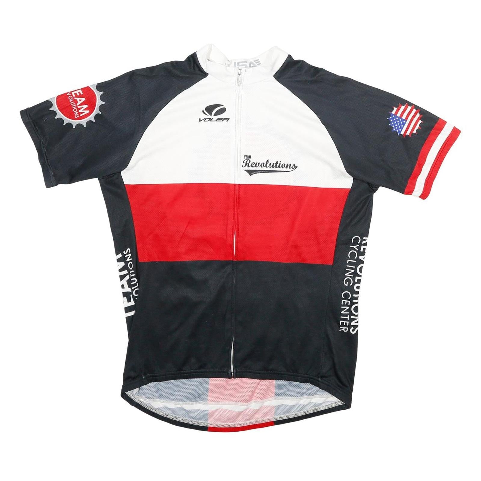 VOLEA Mens Black & White & Red Cycling T-Shirt XL Short Sleeve Crew Neck Team Refurbished - N/A refurbished available on Cerqular