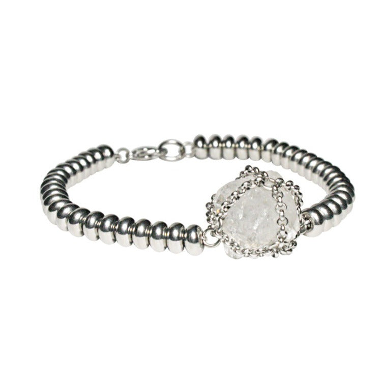 Caged Quartz Bead Bracelet | Size: 7"" Refurbished - N/A (Note: There is no well-known brand with this name refurbished available on Cerqular