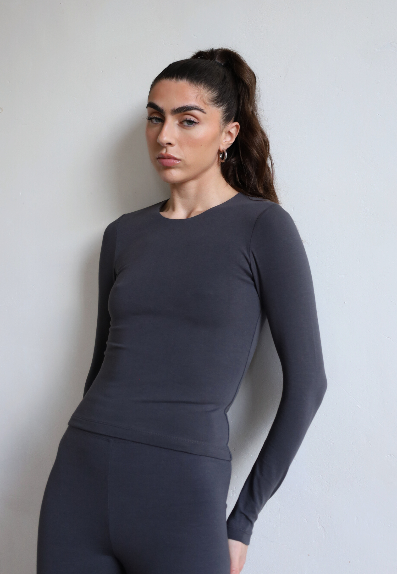 Organic Cotton Crew Long Sleeve T-Shirt, Charcoal | Size: XL Refurbished - N/A (Note: It's possible that "Pantee" refurbished available on Cerqular