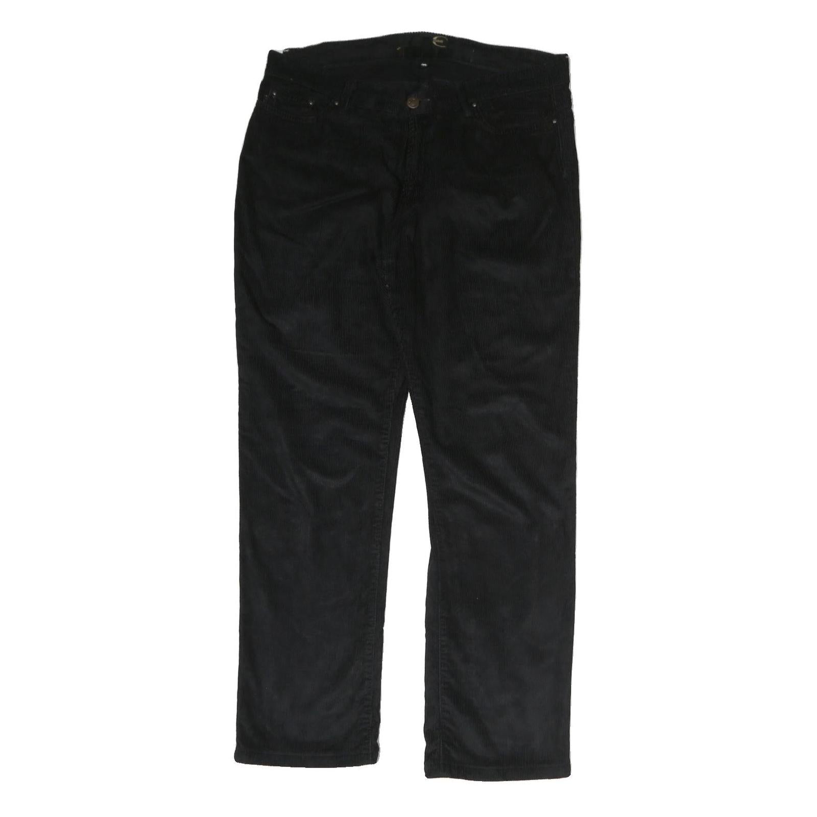 JUST CAVALLI Mens Black Cotton Regular Fit Straight Leg Trousers W34 L28 Stylish Refurbished - N/A refurbished available on Cerqular