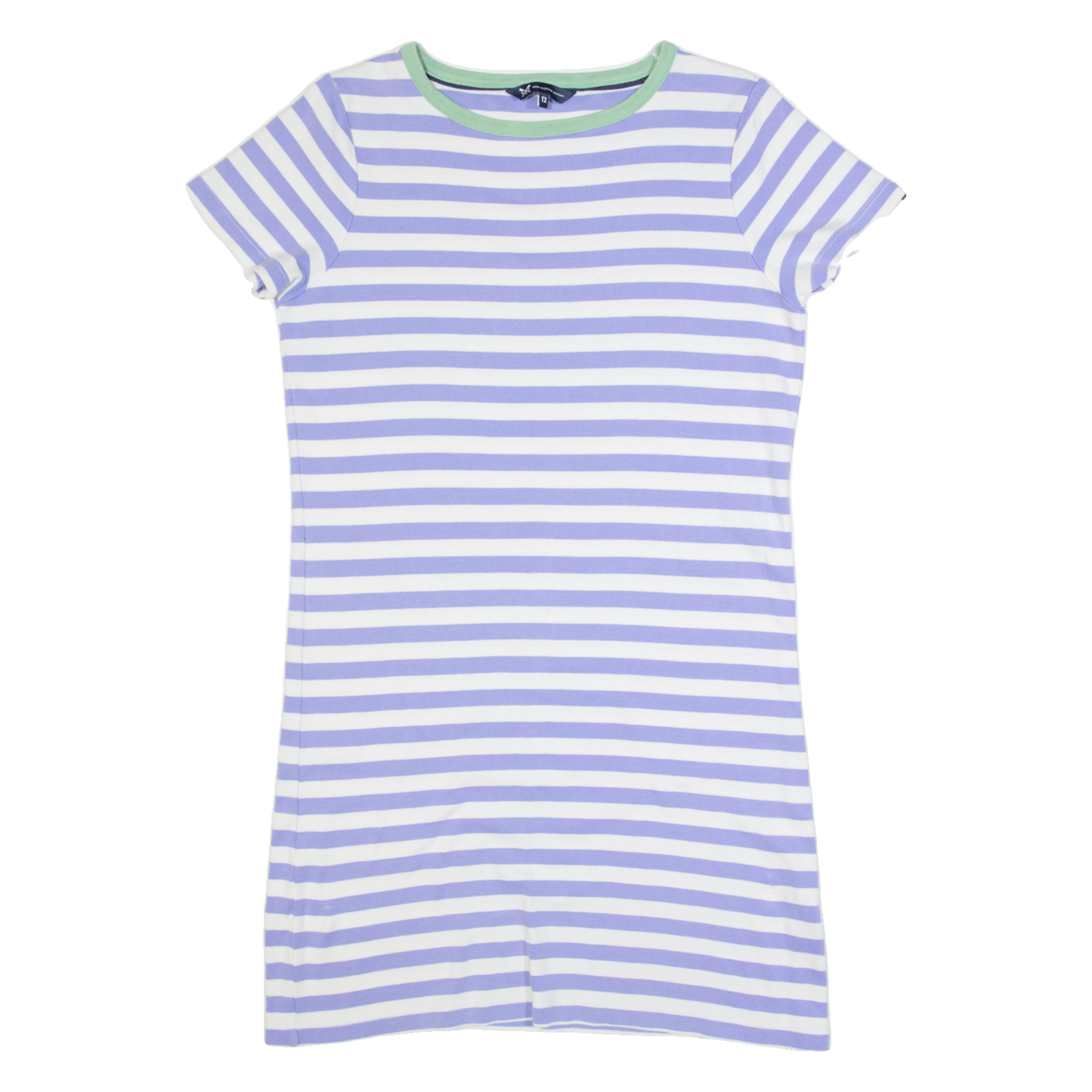 CREW CLOTHING Womens T-Shirt Dress Purple Striped Short Sleeve Knee Length UK 12 Refurbished - N/A refurbished available on Cerqular