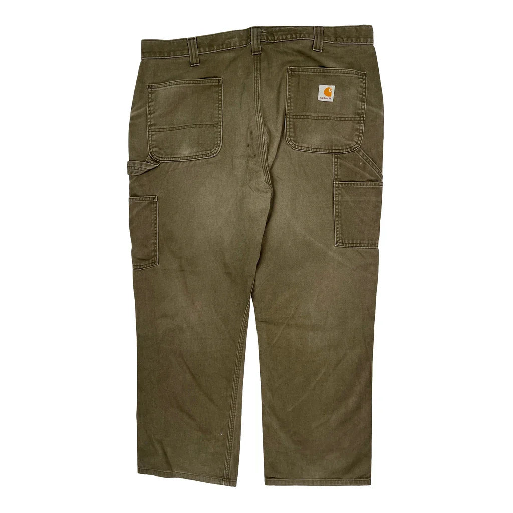 Carhartt Carpenter Trousers - 39W 32L Khaki Cotton Refurbished - Thrifted (note: this is a term often used to describe second- refurbished available on Cerqular