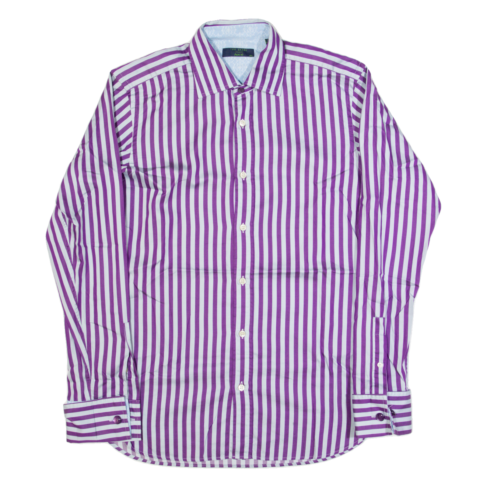 TED BAKER Mens Shirt Purple Striped Long Sleeve M Refurbished - N/A refurbished available on Cerqular