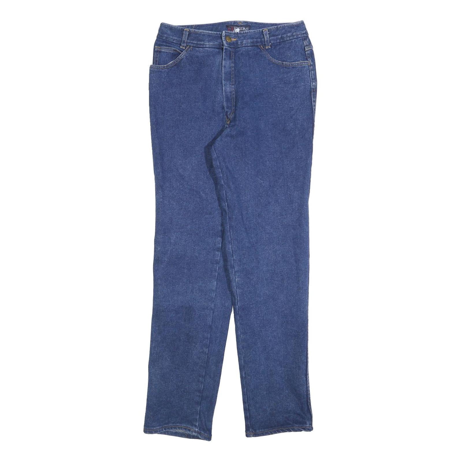 MAD JEANS Womens Blue Regular Straight Denim Medium W28 L30 Cotton Blend Zip Refurbished - N/A refurbished available on Cerqular