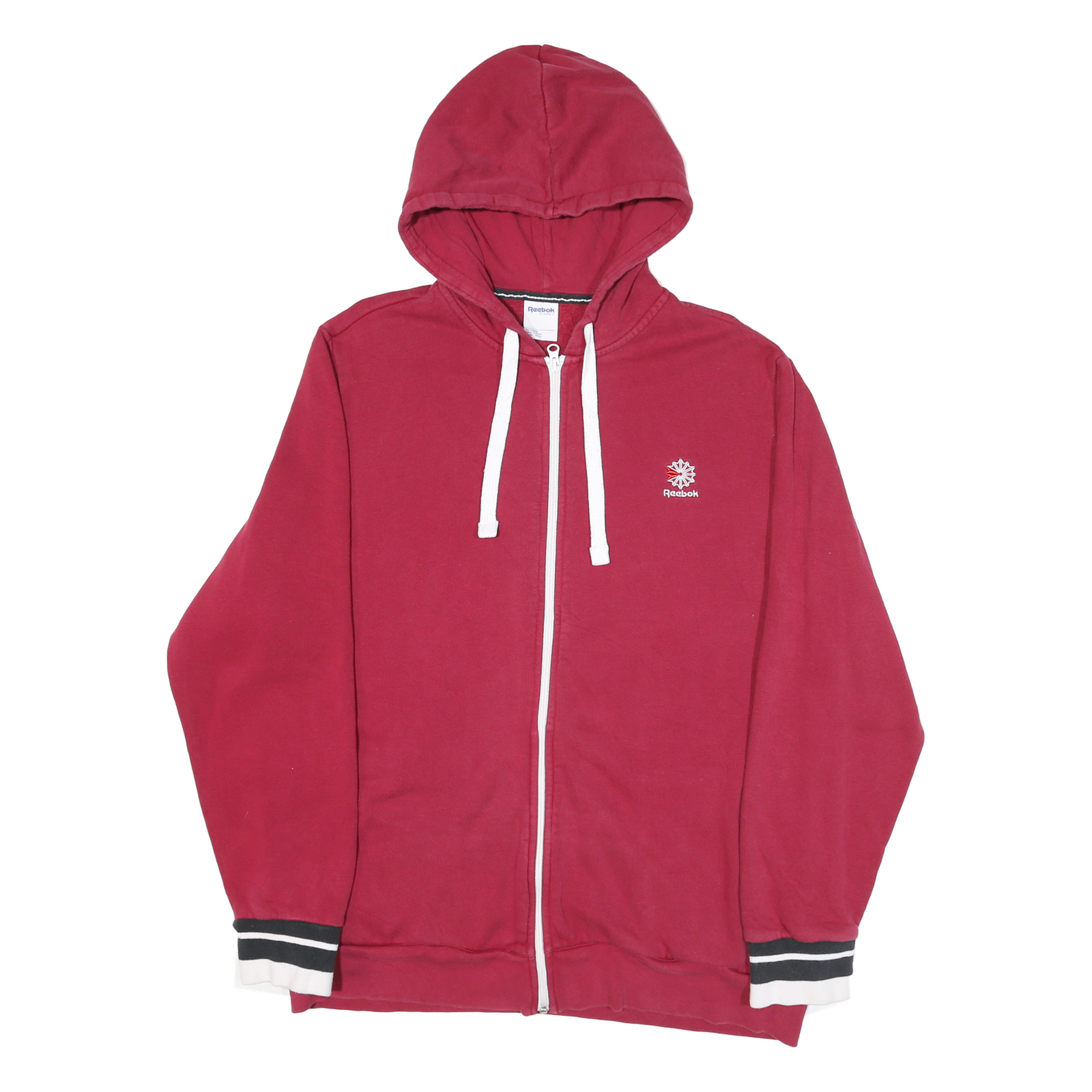 REEBOK Mens Red Pullover XL Zip Up Hoodie Drawstring Hood Casual Sportswear Refurbished - N/A refurbished available on Cerqular