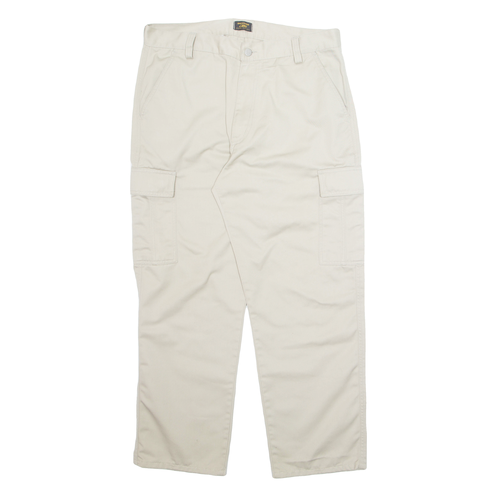 BIGSTAR Cargo Mens Trousers Beige Regular Straight W34 L28 Refurbished - N/A refurbished available on Cerqular