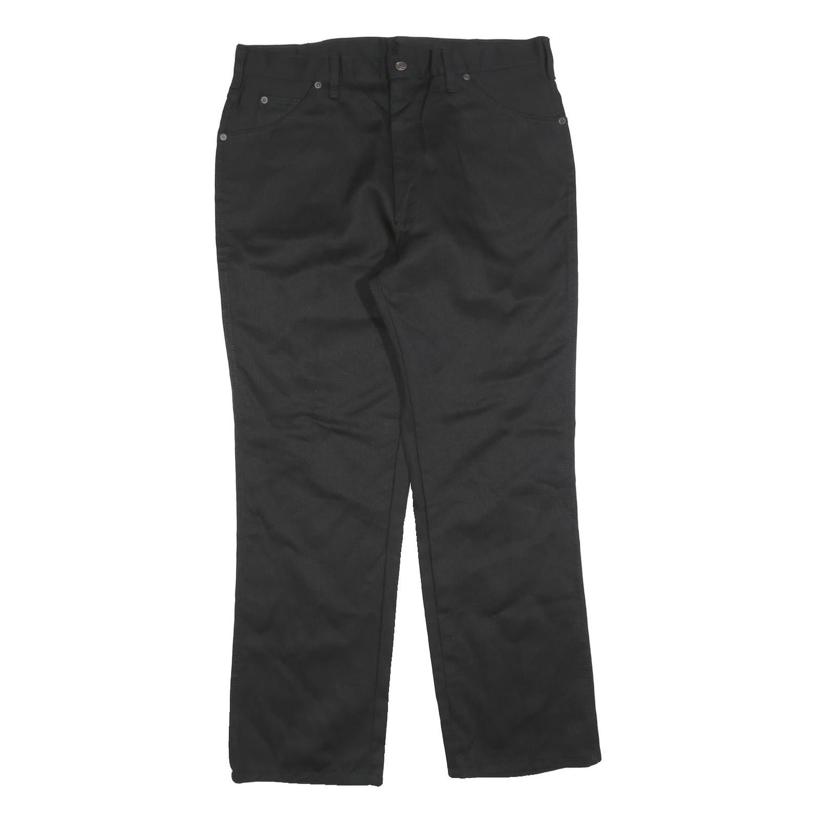 BRANDERS Mens Cotton Blend Black Regular Straight Trousers W36 L30 Classic Zip Refurbished - N/A refurbished available on Cerqular