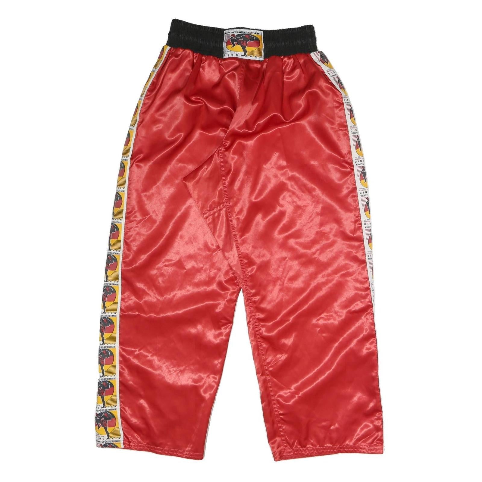 DINSLAKEN Mens Joggers Red With Black Logo Stripe Regular Tapered M W25 L27 Refurbished - N/A refurbished available on Cerqular