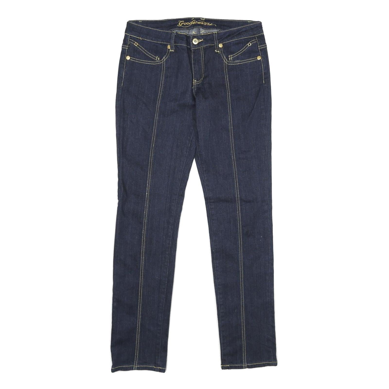 GOODTIME USA Womens Relaxed Denim Zip Cotton Blend Jeans W30 L32 Dark Blue Refurbished - N/A refurbished available on Cerqular