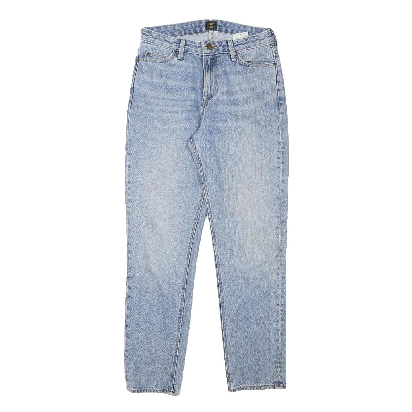LEE Womens Jeans Blue Slim Straight Denim Medium W27 L29 Light Wash Zip Closure Refurbished - N/A refurbished available on Cerqular