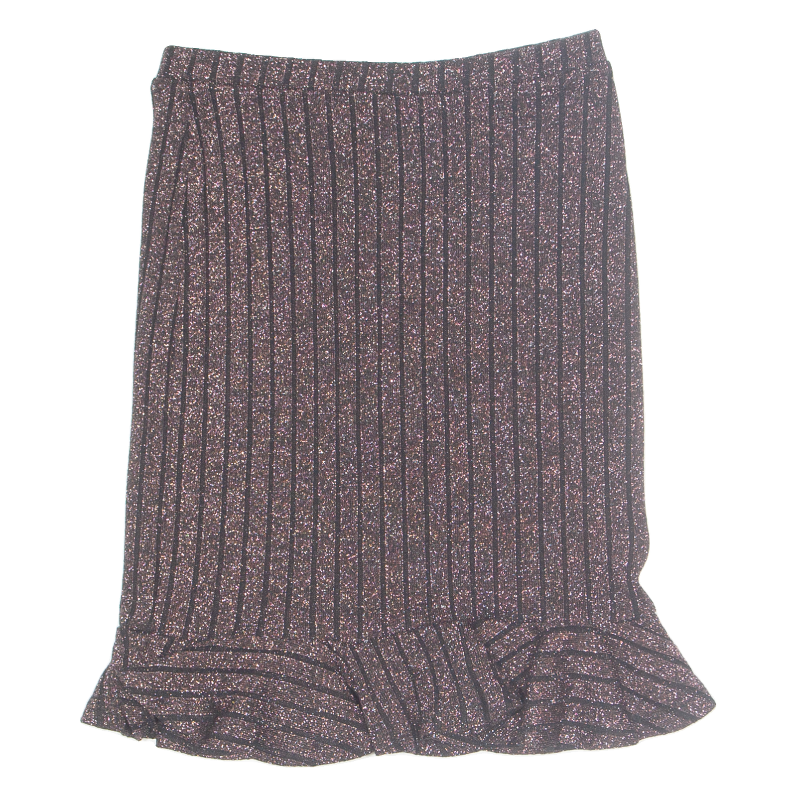 OVS Frill Womens Straight Skirt Black Knee Length Striped S Refurbished - N/A refurbished available on Cerqular