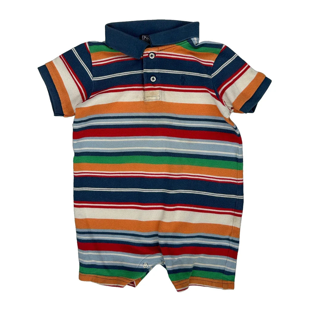 Age 18 Months Polo By Ralph Lauren Striped Jumpsuit - 2XS Multicoloured Cotton Refurbished - Thrifted (note: this is a term often used to describe second- refurbished available on Cerqular